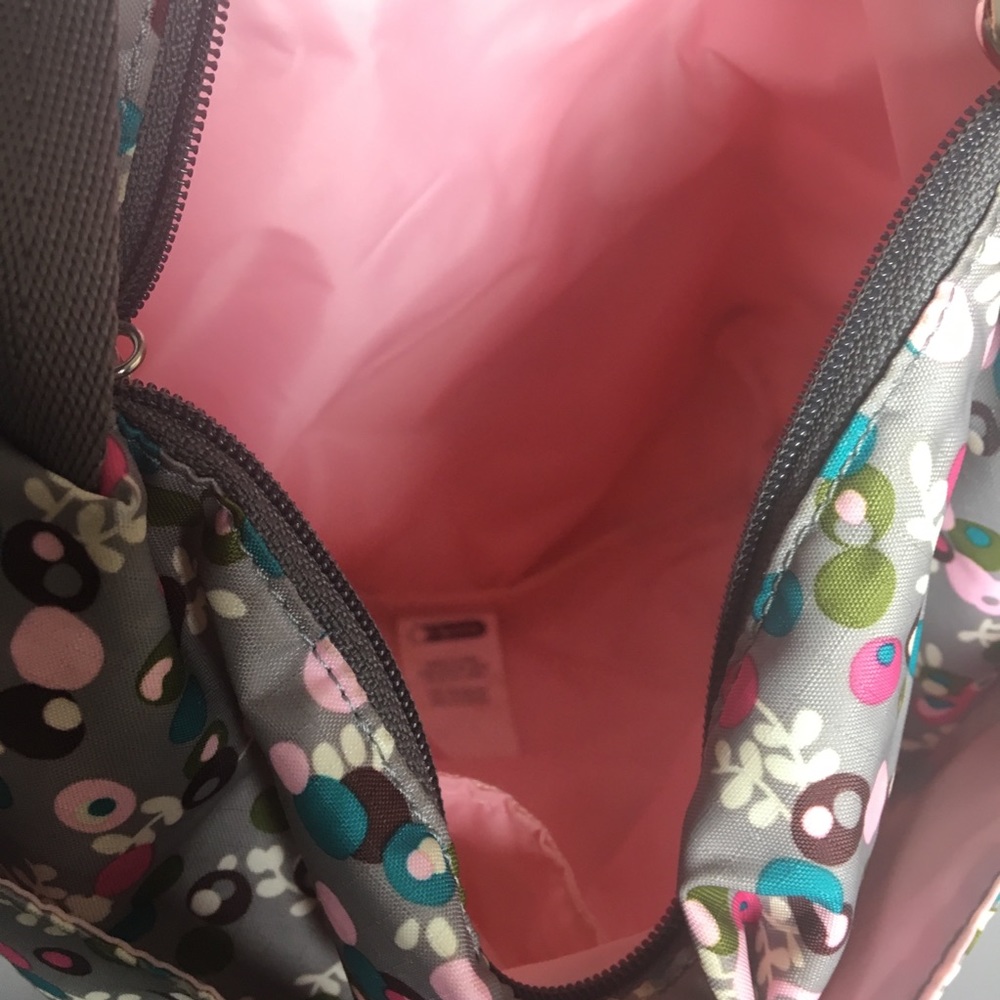 💋SOLD💋 lesportsac Crossbody Bag Floral Pink Grey - Picture 7 of 8
